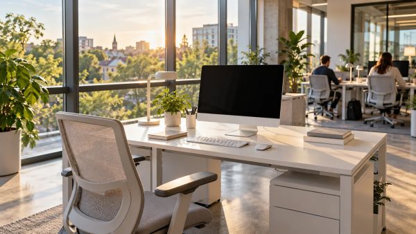 Tendances actuelles : l'essor du bureau blanc dans les open spaces